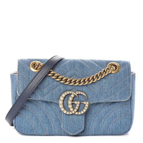 gucci denim marmont bag|what makes gucci marmont bag.